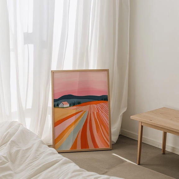 Contemporary Abstract Wall Art Colourful Landscape Painting Modern Abstract Art Simplistic Crop Field Vibrant Print Wall Art Modern Wall Decor Art