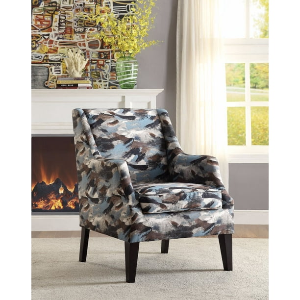 Contemporary Accent Chair, Pattern Fabric