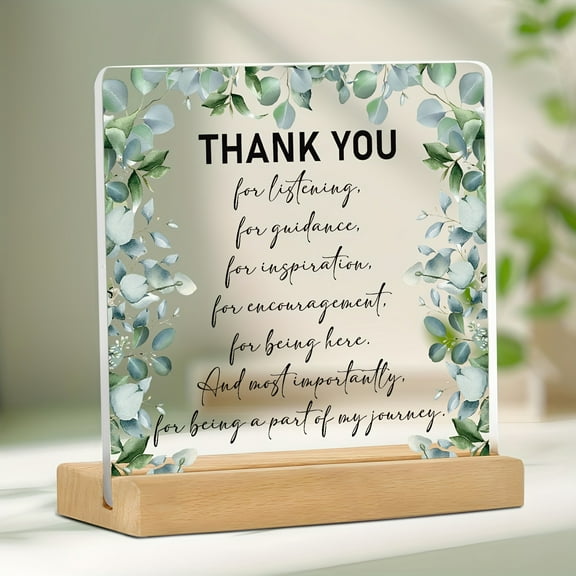 Contemporary Acrylic Thank Sign Inspirational Appreciation Plaque Colleagues Teachers Nurses Multifunctional English Language Gift Departure Encouragement Gratitude Mother Day Teachers Day 3.9X3.9
