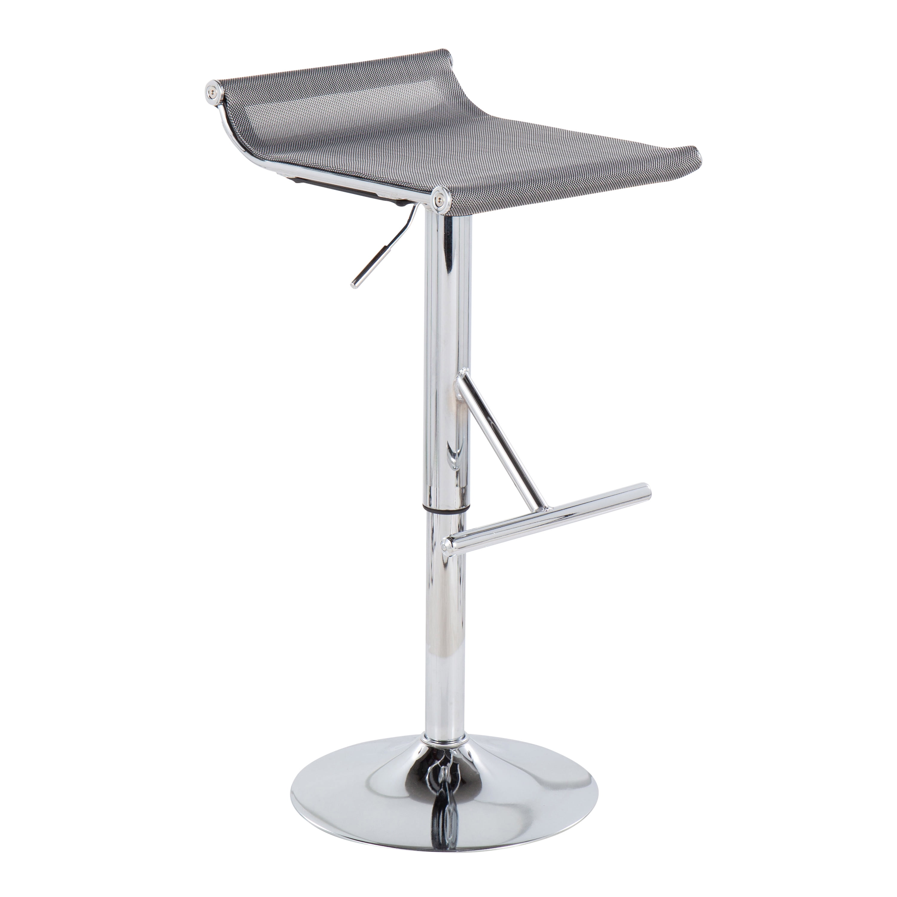 Mirage Ale Adjustable Silver Mesh and Chrome Swivel Barstool