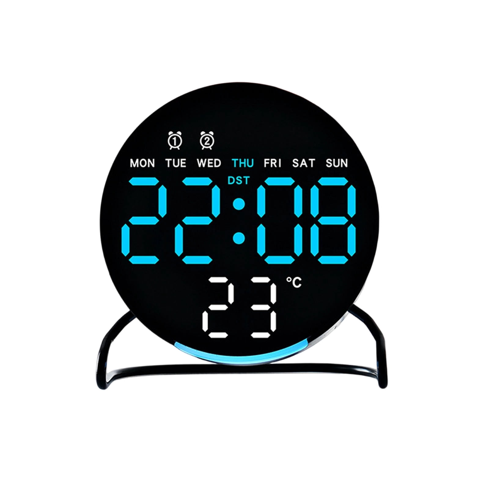 Contemporary Alarm Clock With LED Time Display Auto Dim Nightlight And ...