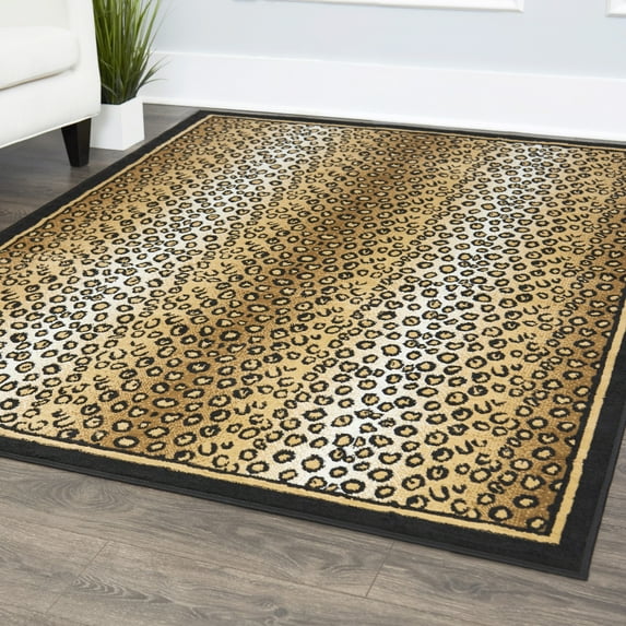 Leopard Skin Area Rug 2x8 Runner African Modern Carpet - Actual 1' 10" x 7' 3"