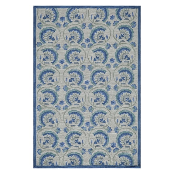 Contemporary Are Rug in Blue (7 ft. 6 in. L x 5 ft. W)