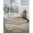 thumbnail image 1 of Contemporary Area Rug (5'3'' x 7'3'' Oval) Abstract Beige, Red Living Room Easy to Clean, 1 of 7