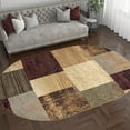 thumbnail image 1 of Contemporary Area Rug (6'7'' x 9'6'' Oval) Geometric Multi-Color Living Room Easy to Clean, 1 of 5