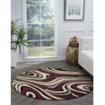 thumbnail image 1 of Contemporary Area Rug (7'10'' Round) Abstract Black, Red Indoor Round Easy to Clean, 1 of 6