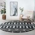 thumbnail image 1 of Jersey Shag Contemporary Geometric Dark Gray and White Polypropylene Indoor Area Rug, 8'x8' Round, 1 of 5