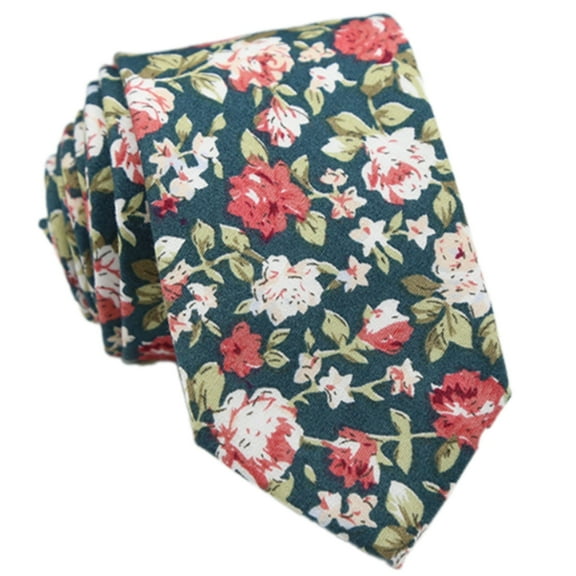 Contemporary Arrows Tip Floral Pattern Necktie for Mens Business Wear Polyester Silk Blend Skinny Long Tie Groomsmen Tie
