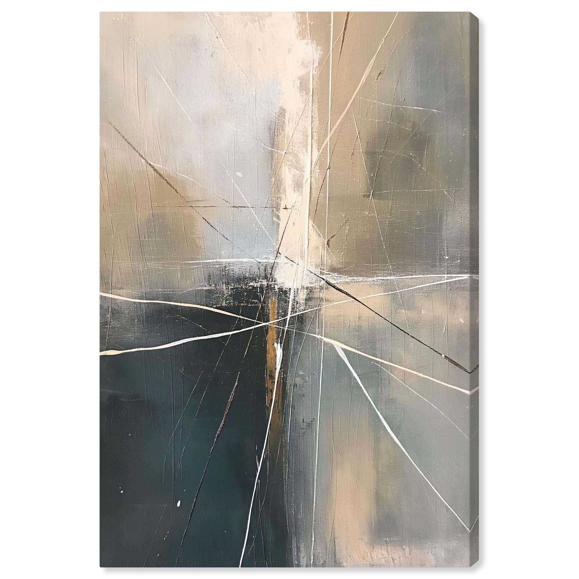 Contemporary Abstract Gallery Wrapped Canvas Art in Neutral Tones