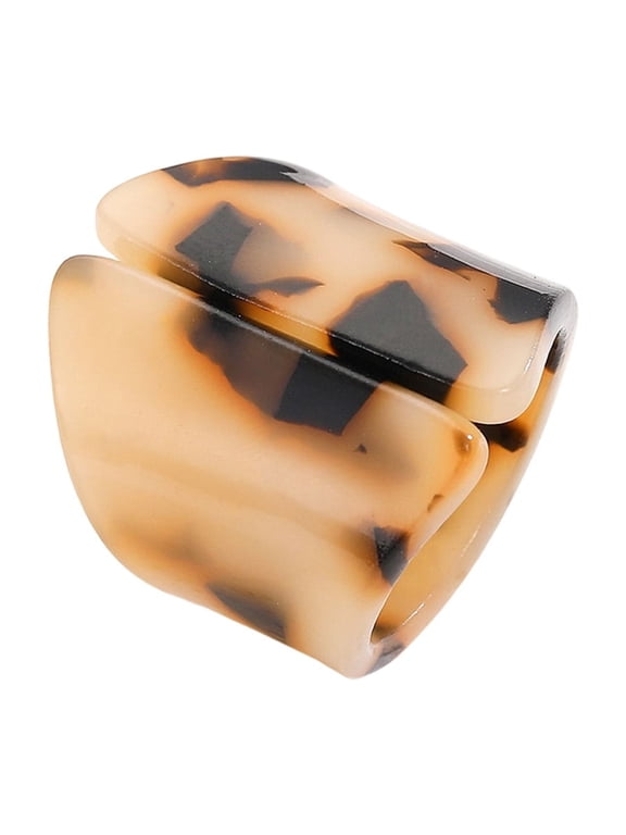 Contemporary Art Inspired Leopard Geometric Rings Lightweight Finger Acrylic Unisex Fashion Jewelry