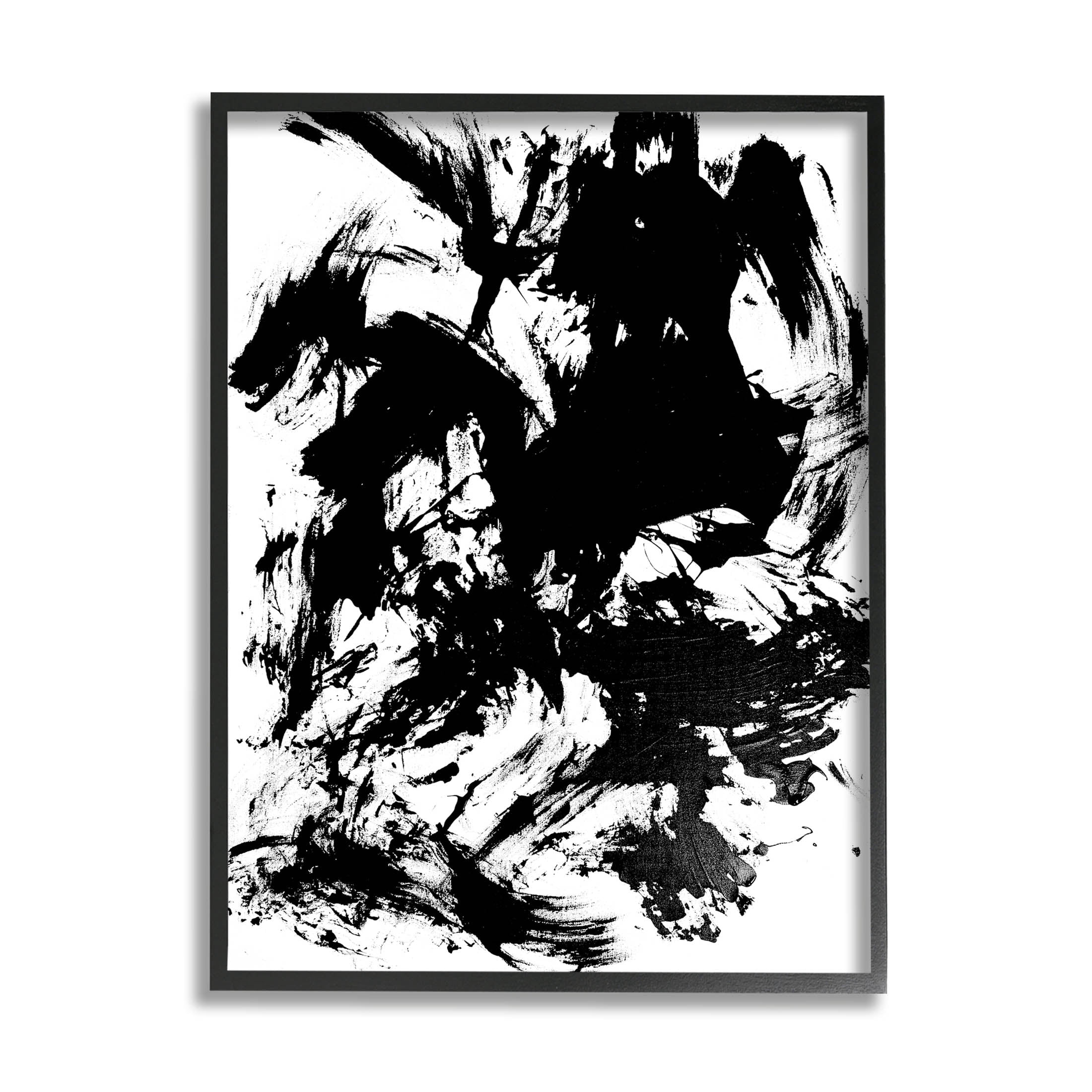 Contemporary Asymmetrical Composition Abstract Graphic Art Black Framed Art Print Wall Art