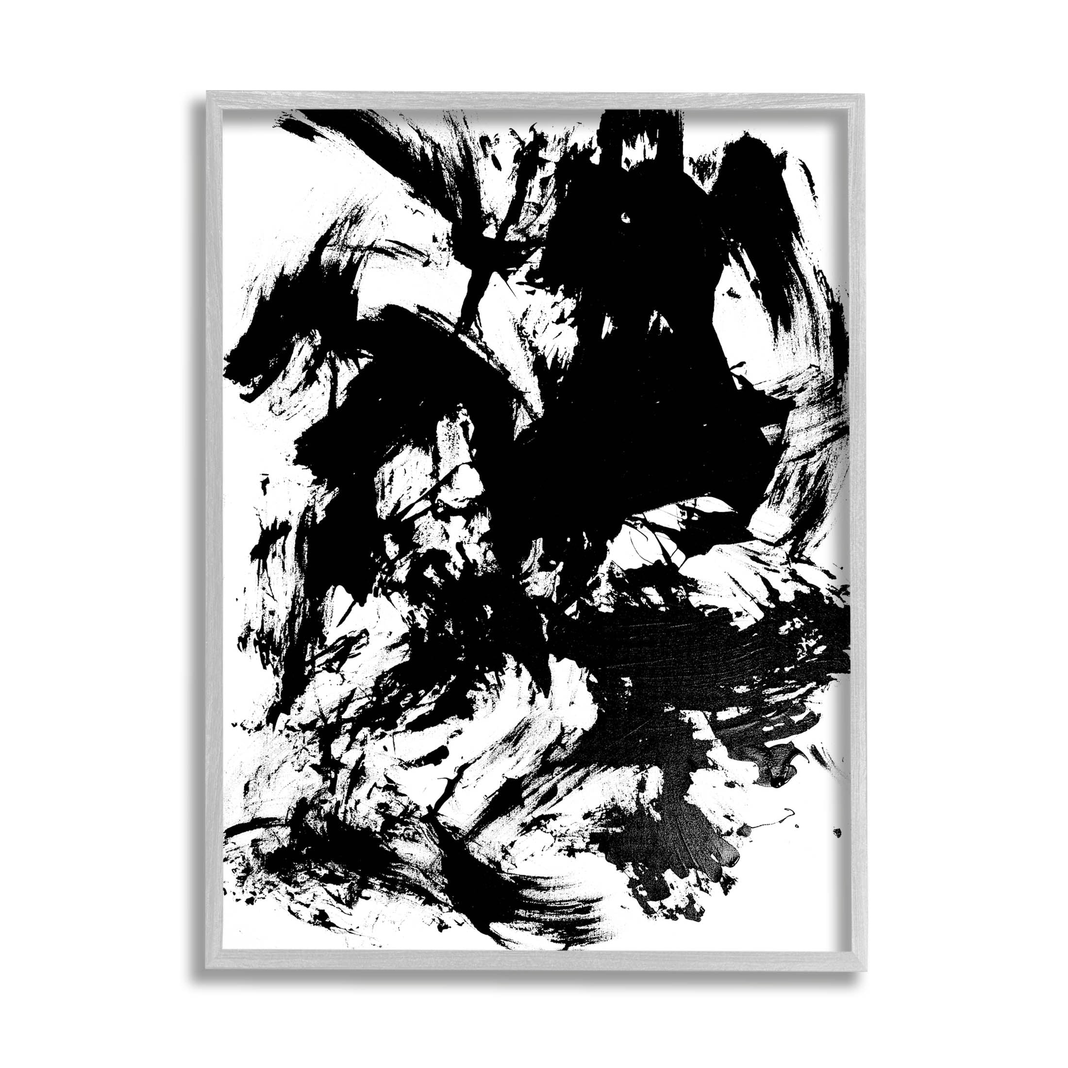 Contemporary Asymmetrical Composition Abstract Graphic Art Gray Framed Art Print Wall Art