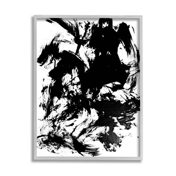 Contemporary Asymmetrical Composition Abstract Graphic Art Gray Framed Art Print Wall Art