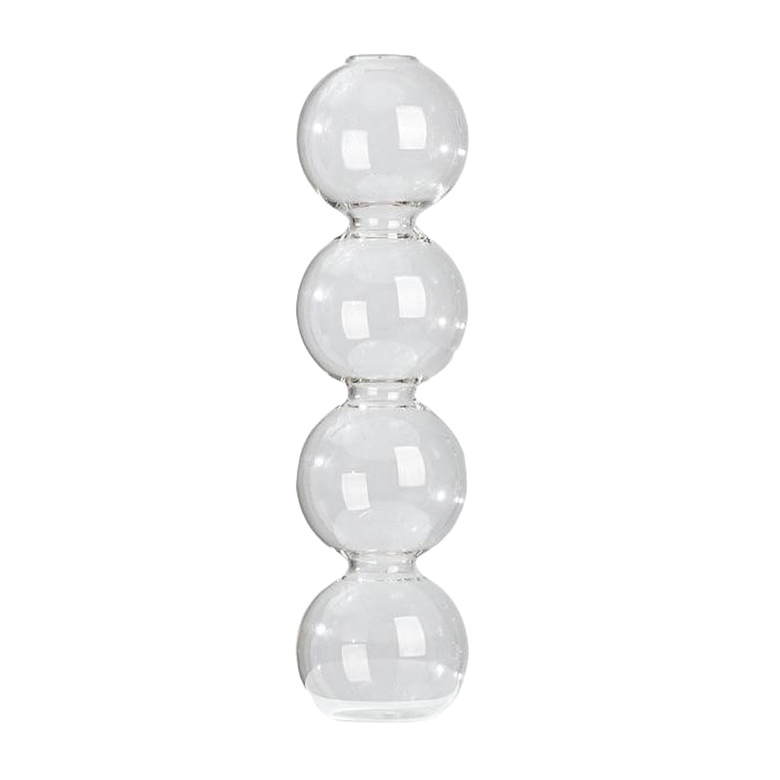 Contemporary Ball Glass Vase, Crystal Clear Bottle Vase, 13.58x1.77x1.18inch, Lightweight