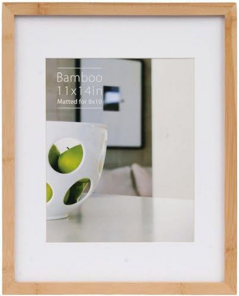 Contemporary Bamboo NaturalStain Matted 11X14/8X10 Frame By Ecocare