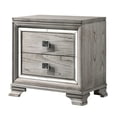 thumbnail image 1 of Contemporary Bedside Cabinet | 2 Drawer Storage for Bedroom | Solid Wood with Mirrored Accents | Durable for Frequent Use, 1 of 2