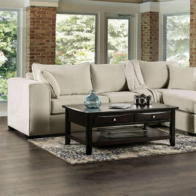 Beige chenille sectional deals