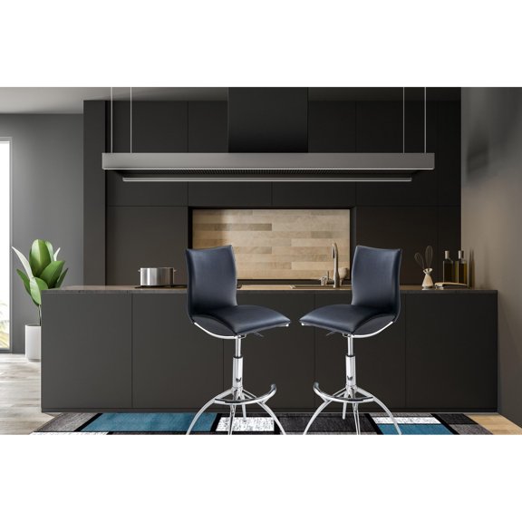 Contemporary Black Barstools with Anti-microbial Upholstery / Suitable for Kitchen, Tool-free Setup