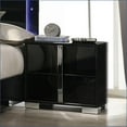 thumbnail image 1 of Contemporary Black Bedroom Nightstand – Engineered Wood with Chrome Legs, 1 of 5