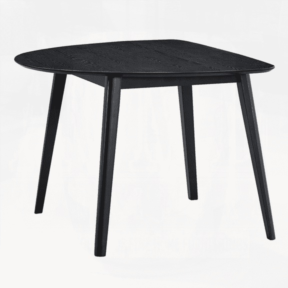 Contemporary Black Finish 1pc Dining Table for Small Spaces | Wooden Kitchen Furniture with Unique Tabletop