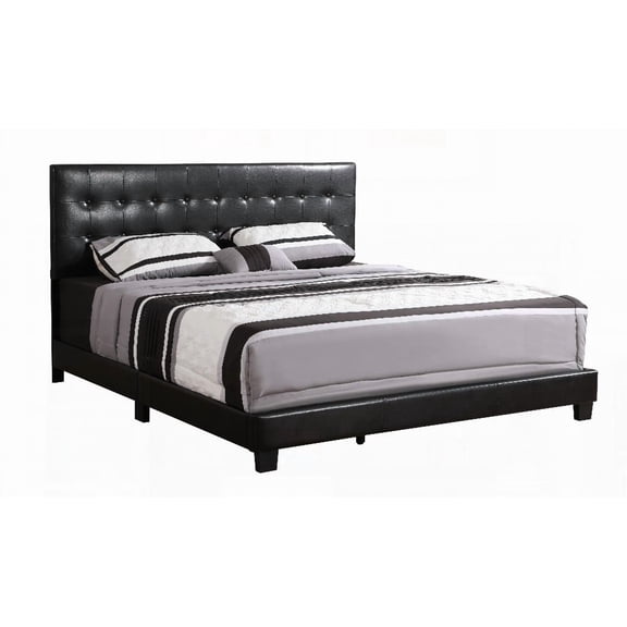Contemporary Black Full Bed with 48"H x 58"W x 78"D Dimensions and Durable Construction