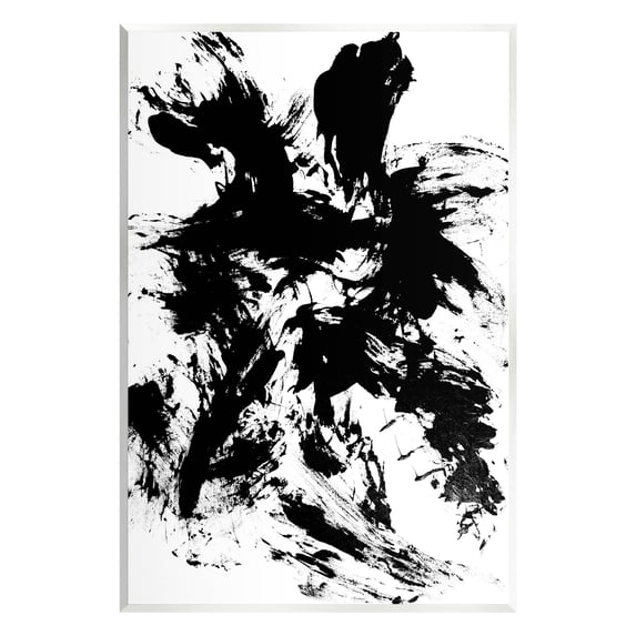 Contemporary Black Ink Strokes Abstract Graphic Art Unframed Art Print Wall Art