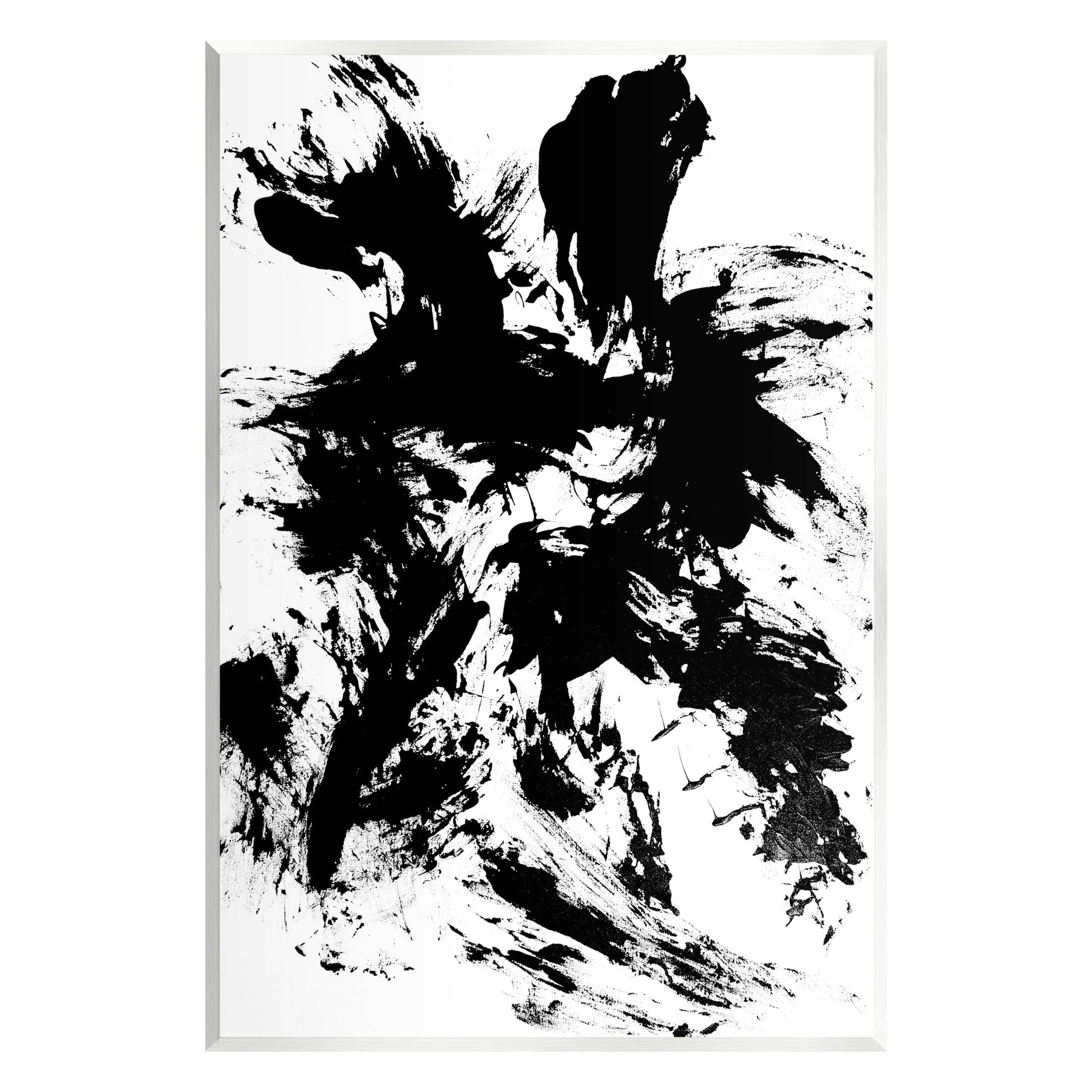 Contemporary Black Ink Strokes Abstract Graphic Art Unframed Art Print Wall Art