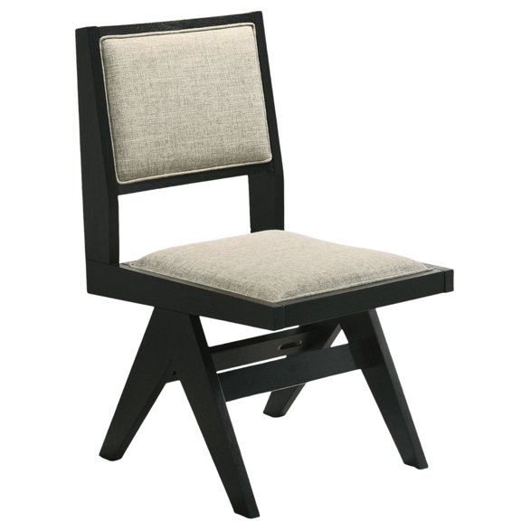 Contemporary Black Side Chairs with Fabric Upholstery / Great for Dining