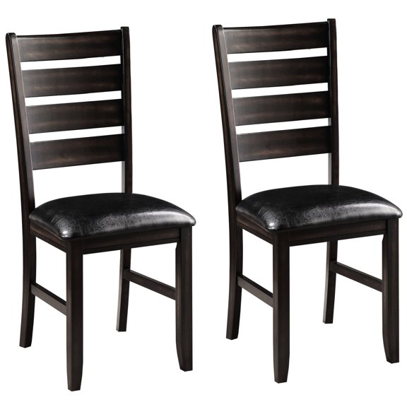 Contemporary Black Side Chairs with Ladder Back / Offer Stability and Classic Aesthetic