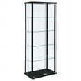 thumbnail image 1 of Contemporary Black Wood And Glass 5 Shelf Curio Display Cabinet, 1 of 9
