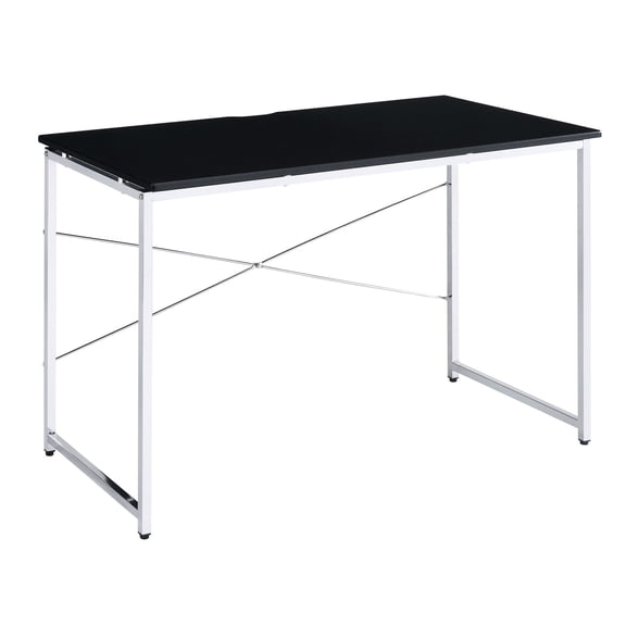 Contemporary Black and Chrome - Makeup Application Surface - Bedroom Usage - Unique X-Shape Vanity Desk