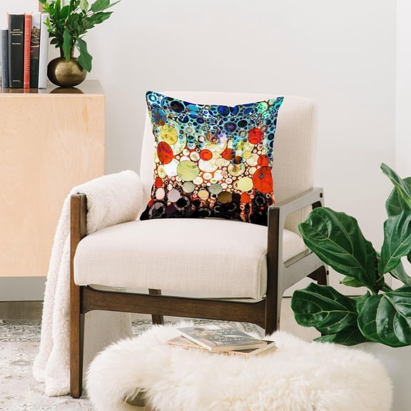 Contemporary Blue Bubble Throw Pillow - 16"x16"