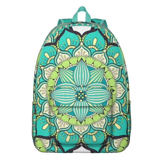 Contemporary Boho Mandala Floral Backpack for Women Men, Spacious College School Bookbag, Laptop Daypack for Commute, Ideal Gift
