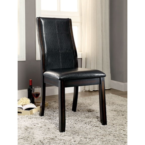 Contemporary Brown Cherry 6pcs Dining Room Chairs Espresso Leatherette Padded Parson Side Chairs Kitchen