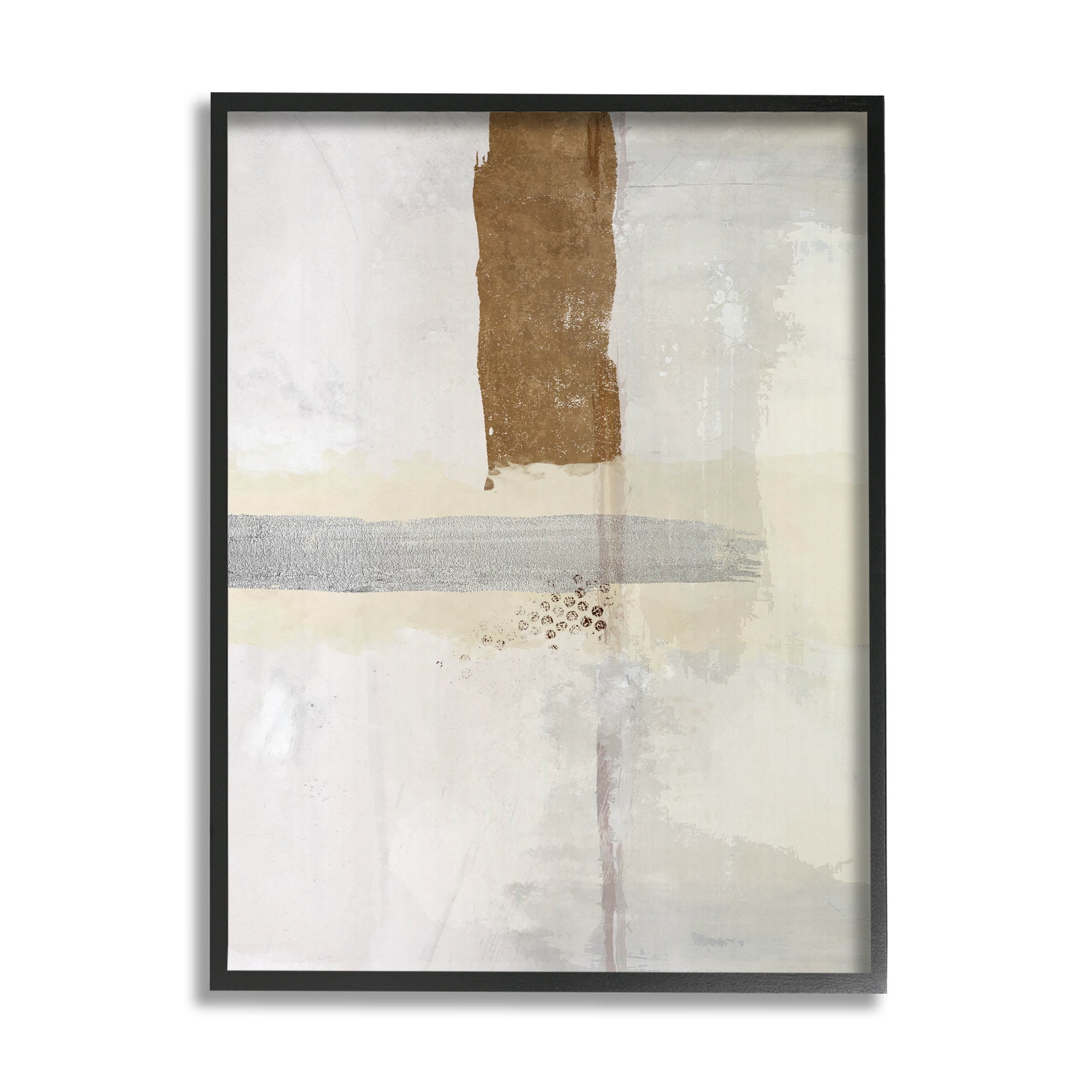Contemporary Brushed Composition Abstract Graphic Art Black Framed Art Print Wall Art