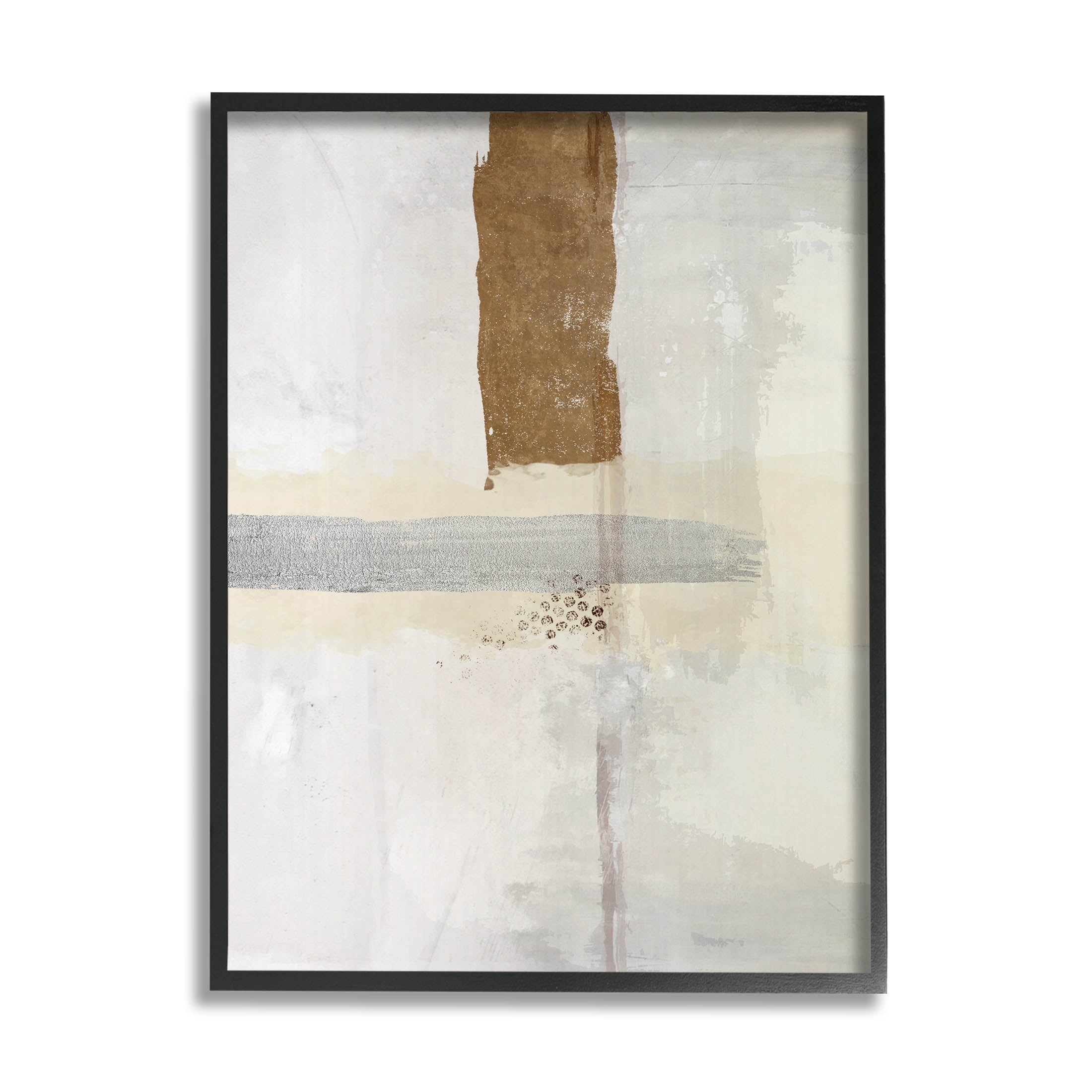 Contemporary Brushed Composition Abstract Graphic Art Black Framed Art Print Wall Art