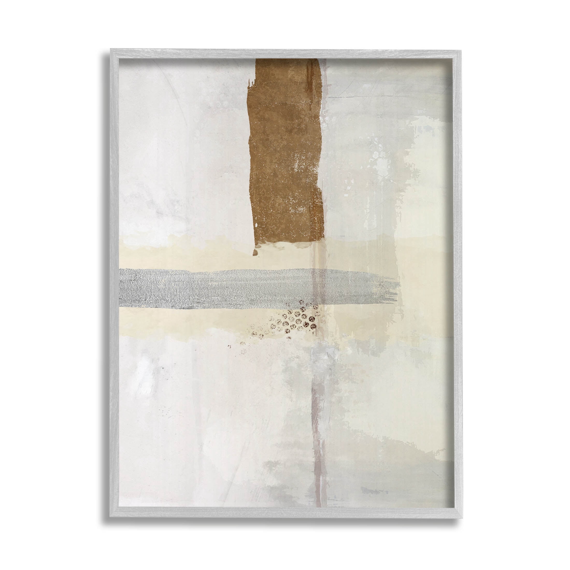 Contemporary Brushed Composition Abstract Graphic Art Gray Framed Art Print Wall Art