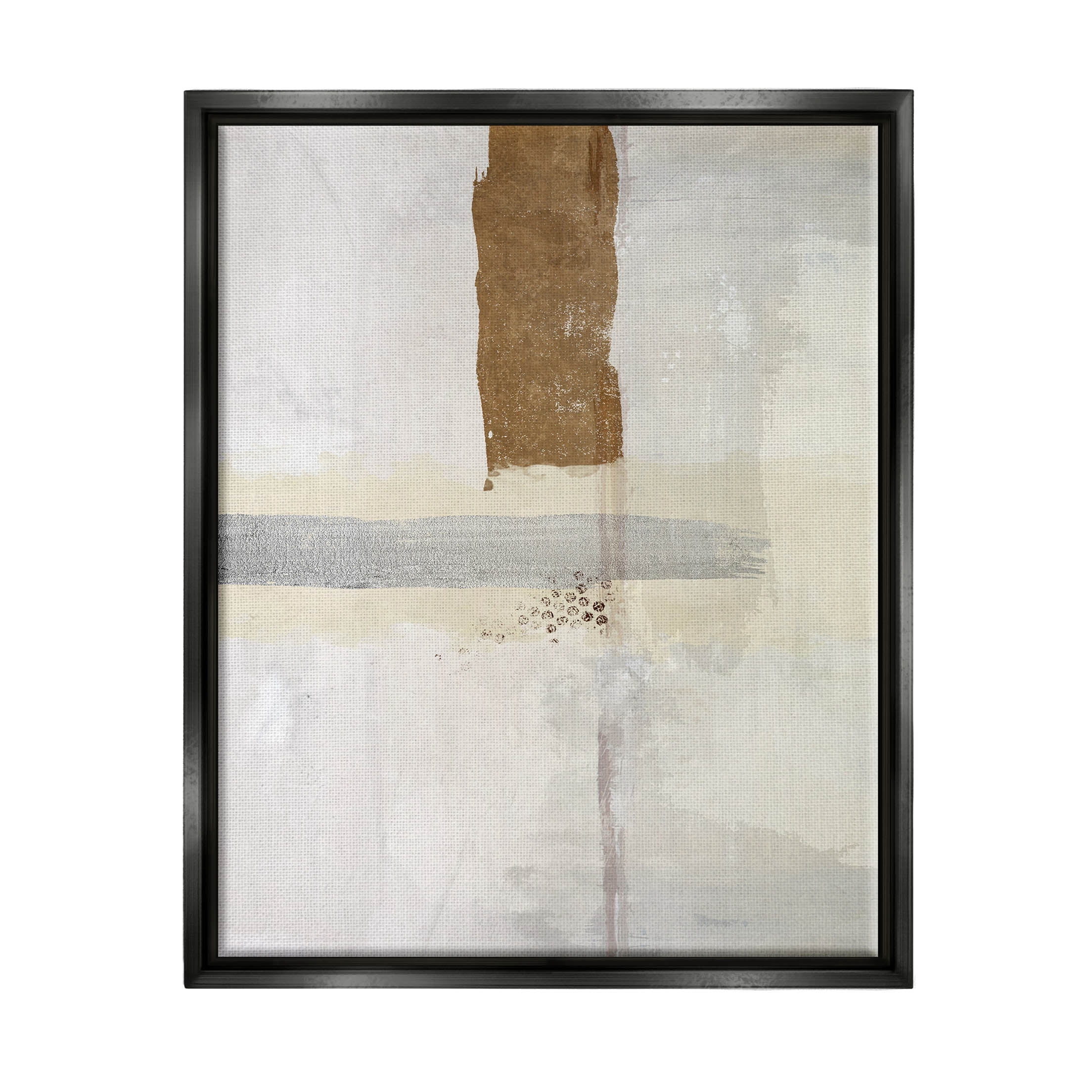 Contemporary Brushed Composition Abstract Graphic Art Jet Black Framed Art Print Wall Art
