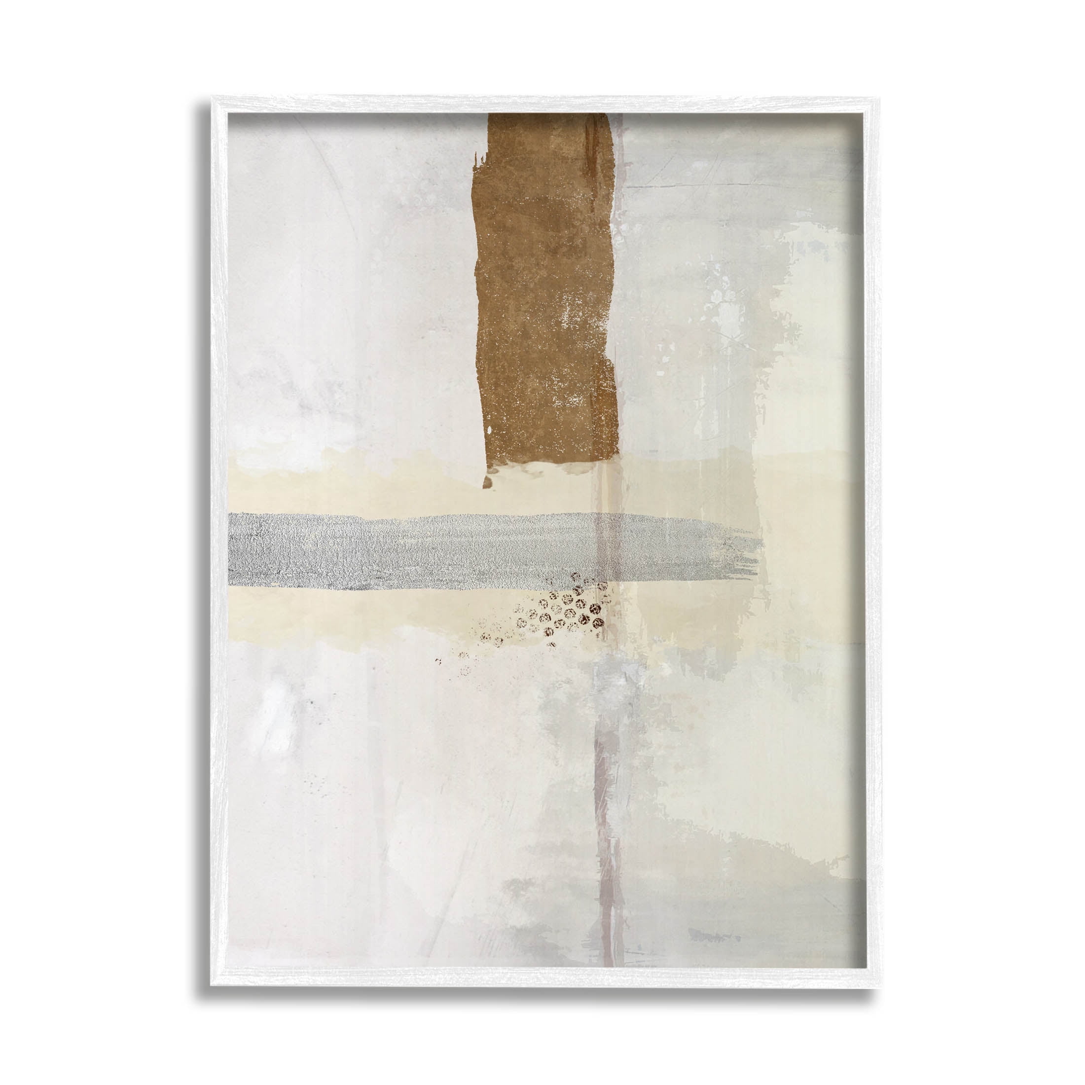 Contemporary Brushed Composition Abstract Graphic Art White Framed Art Print Wall Art