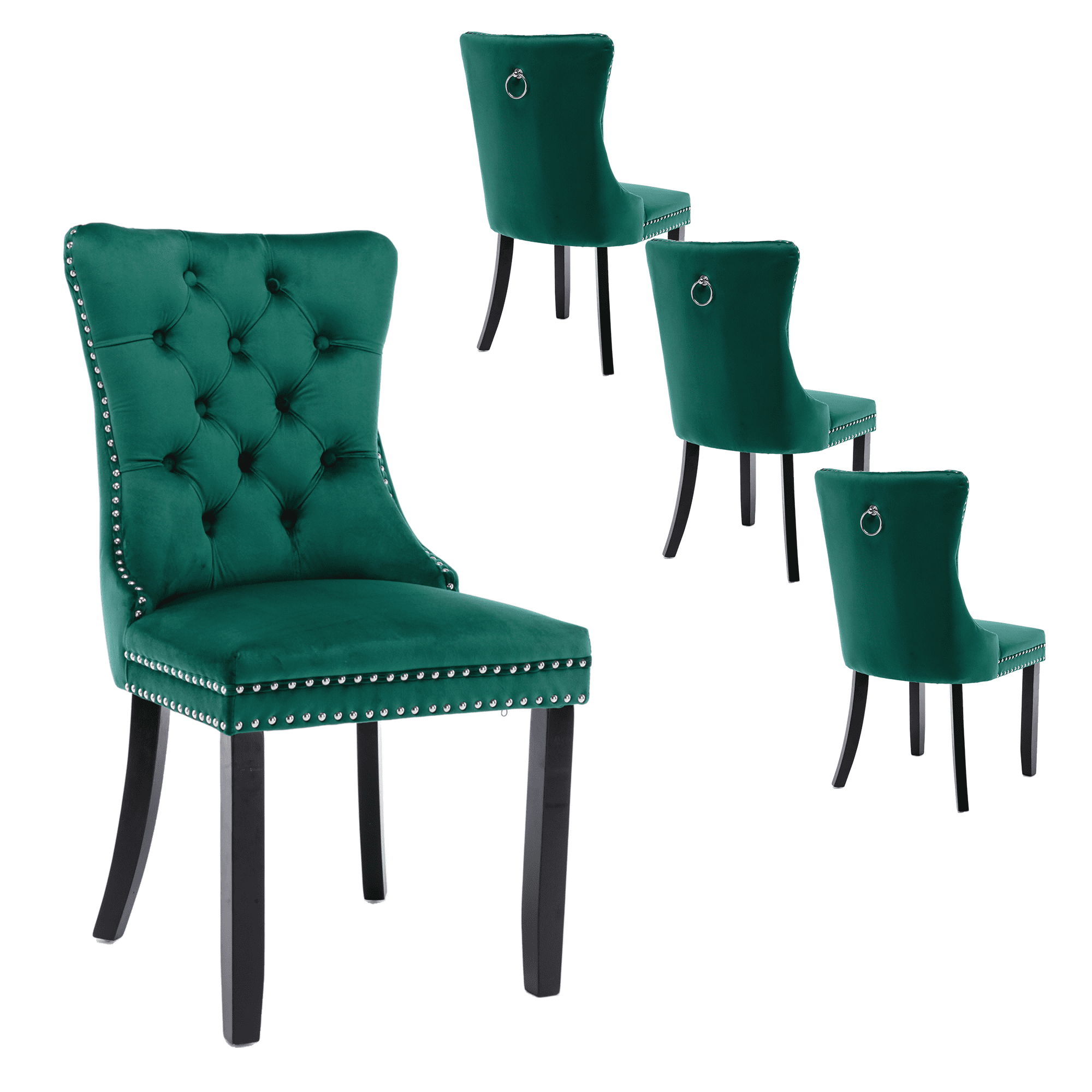 Photo inspiration: Gallery Detail: Contemporary Button Tufted Dining Chairs High End Velvet Upholstered