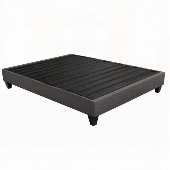 Dark Gray 14 in. Cal King Size Upholstered Platform Bed Base for a Contemporary Bedroom