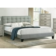 thumbnail image 1 of Grey 1pc California King Size Polyfiber Tufted Bedframe with Modern Design, 1 of 9