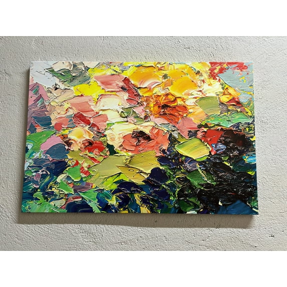 Contemporary Canvas, Colorful Printed, Modern Poster, Acrylic Printed, Colorful Abstract Art Canvas, Abstract Flower Printed Canvas, Canvas Wall Decor - Rolled Canvas