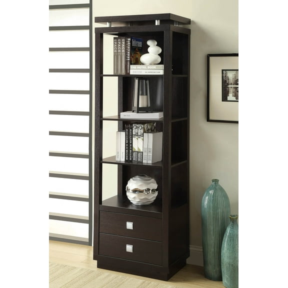 Coaster 4-Tier Media Tower Cappuccino-Shape:Rectangular