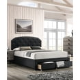 thumbnail image 1 of Contemporary Charcoal Burlap Twin Bed With Storage Space And Headpiece Head Underbed Drawer In Bedroom, 1 of 2