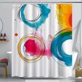 Contemporary Chic Shower Curtain Set Vibrant Colors Abstract Art Design