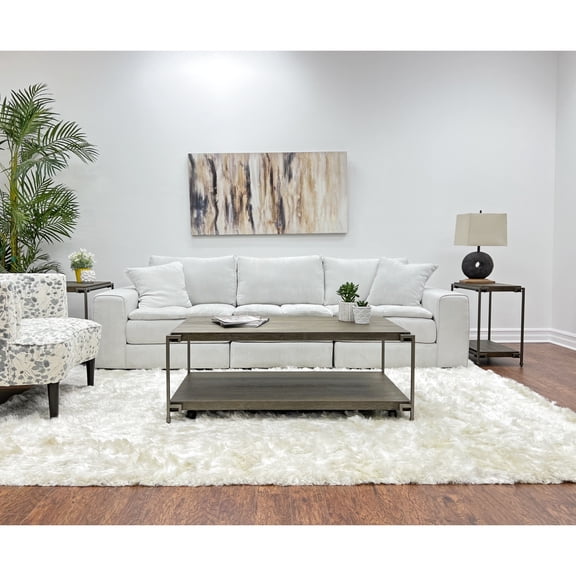 Contemporary Coffee Table And Side Tables, Aged Graphite, Quality Furniture Graphite Hardwood Durability