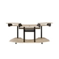 thumbnail image 1 of Contemporary Computer Desk with Keyboard Tray and Open Bottom Shelf in Brown, 1 of 5