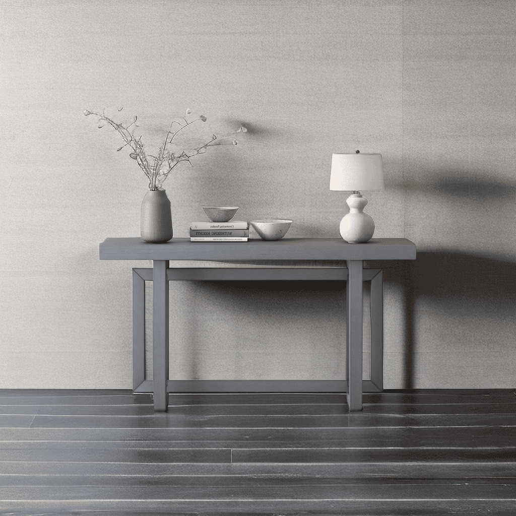 Contemporary Console Table with Industrial-Inspired Concrete Wood Top ...