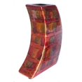 thumbnail image 1 of Contemporary Copper Red Gold Ceramic Foil and Lacquer Leaning Vase, 1 of 8